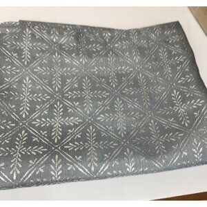 Tablecloth 83" x 59" Grey with Silver Glitter Design Wrinkle Free Holiday Poly